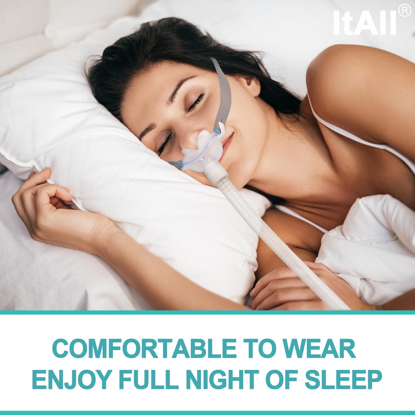 2 Packs Replacement Set for Airfit P10, Hose & Frame & Headhear Included, Comfortable Fit and Perfect Seal Without Noise, ItAll Supplies for CPAP Users (No Mask Cushion)