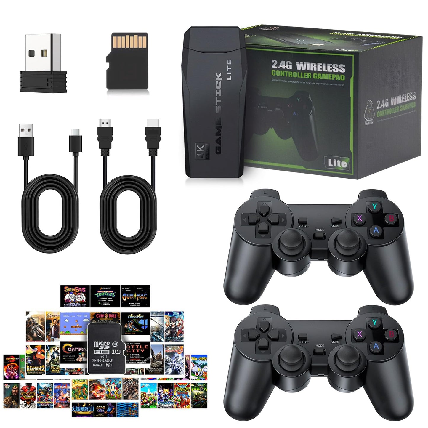 2025 Newest Retro Game Console, 20000+Games Wireless Home Video Game Console with 2 Wireless Handles, 64G HDMI TV Plug and Play PSP Arcade Stick, Support Dual TV Output, Gift for Kids & Adults