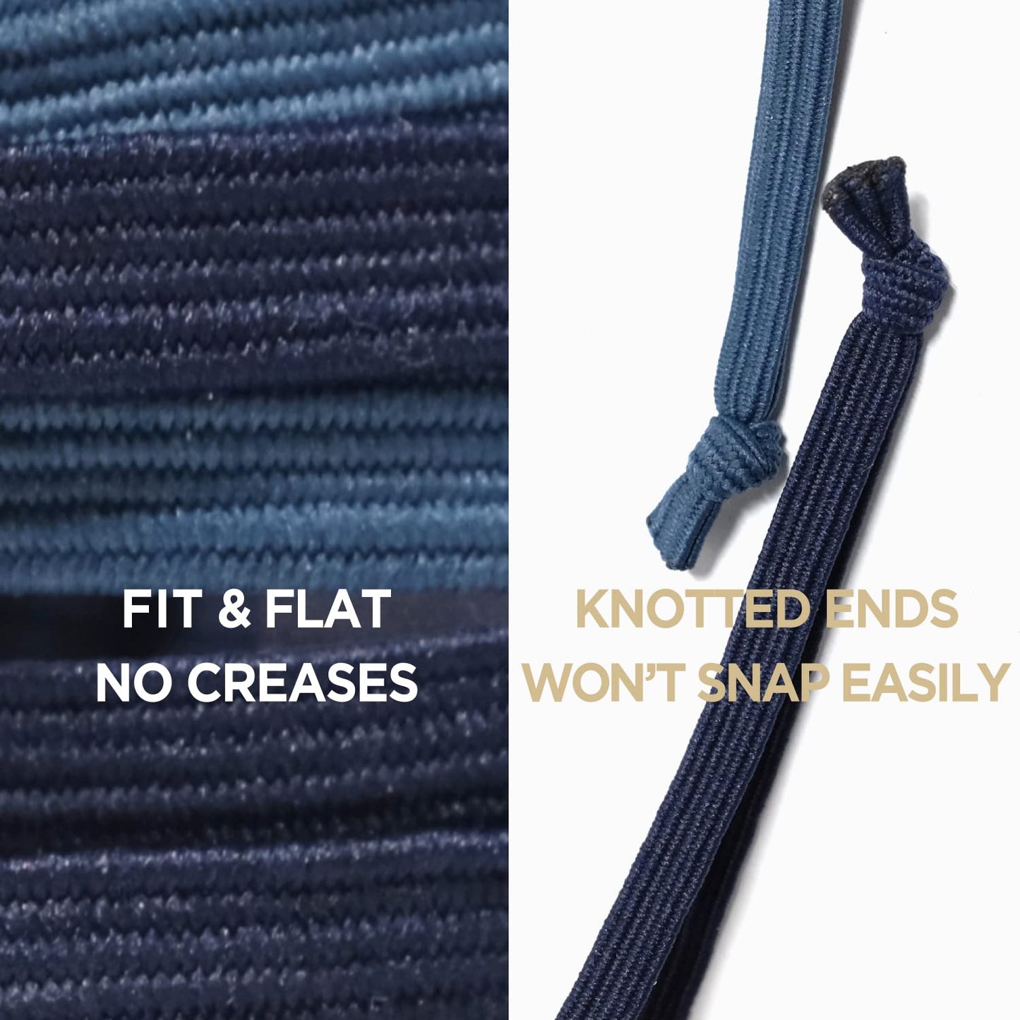 HAVHAF Knotted Men's Hair Ties - 8pcs (Thin, Denim) - No Damage Crease Breakage Bun Hair Tie For Men with Long, Curly, Thick Hai