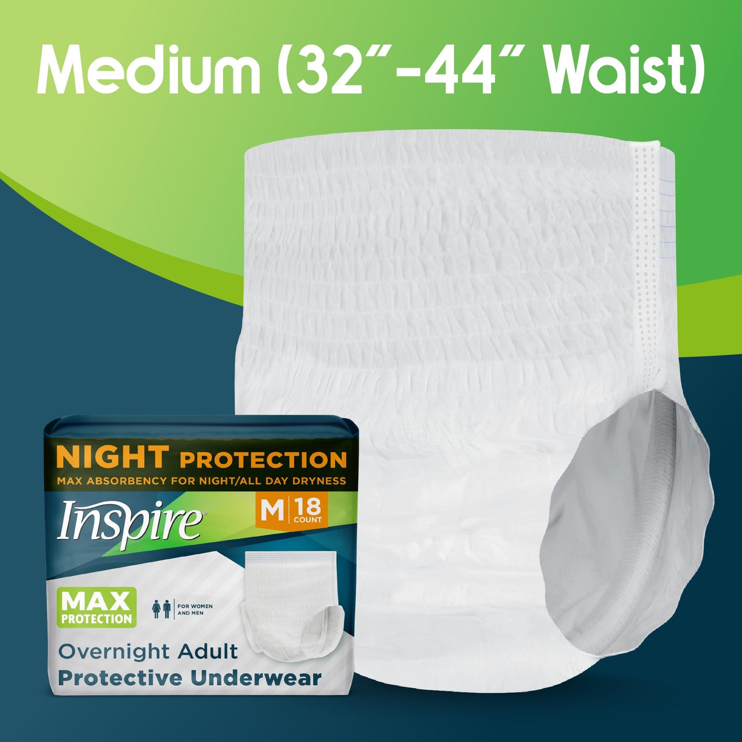 Inspire Adult Diapers Women or Men - MAX Absorbency | Our Most Absorbent and Dry, Incontinence Underwear for Women or Men | Leak Proof Diaper Overnight or Daytime for Heavy