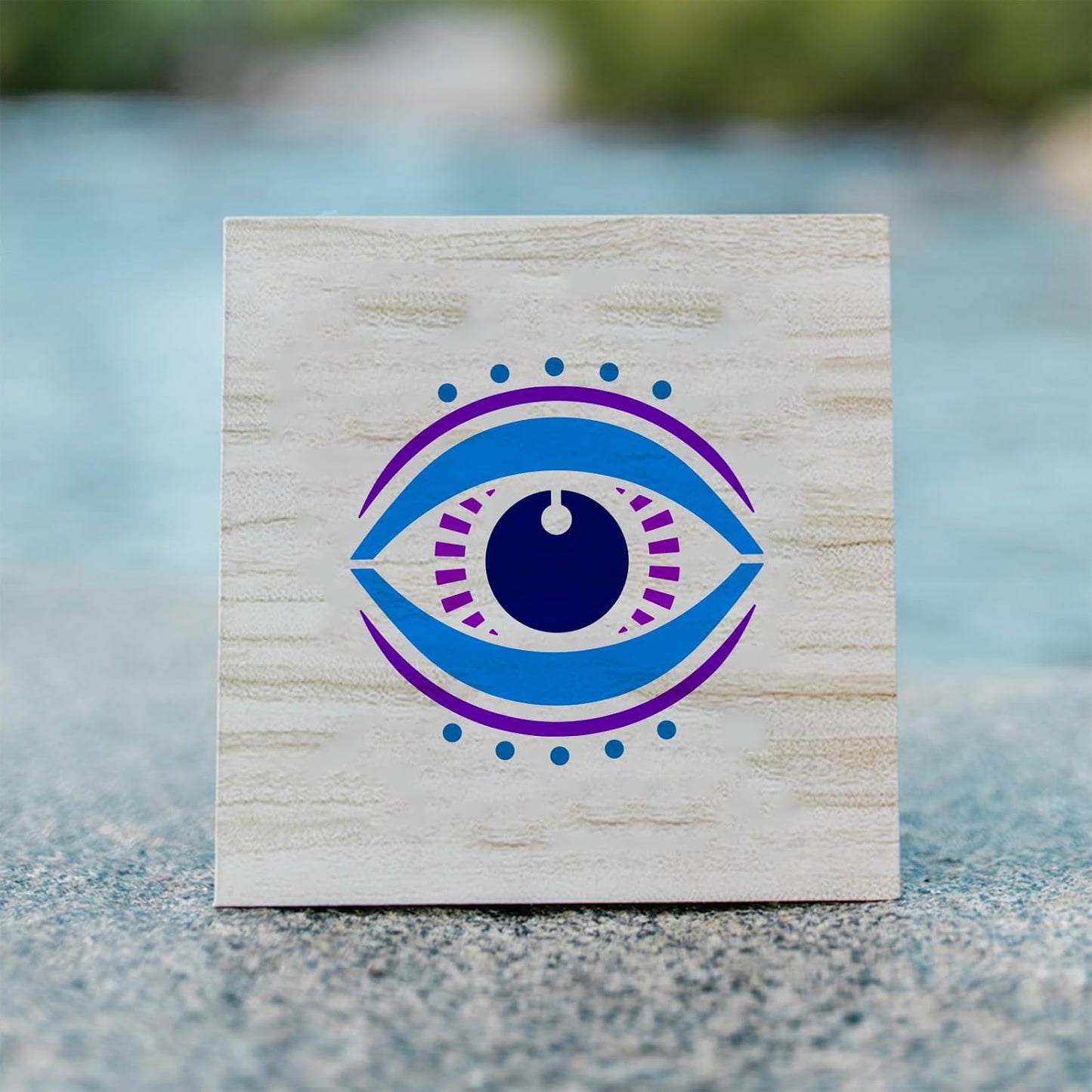 FINGERINSPIRE Devil's Eye Stencil with Paint Brush 8.3x11.7inch 4 Styles Evil Eyes Pattern Drawing Template Reusable Evil Eyes Pattern Stencil for Painting on Wall, Canvas, Tile, Furniture