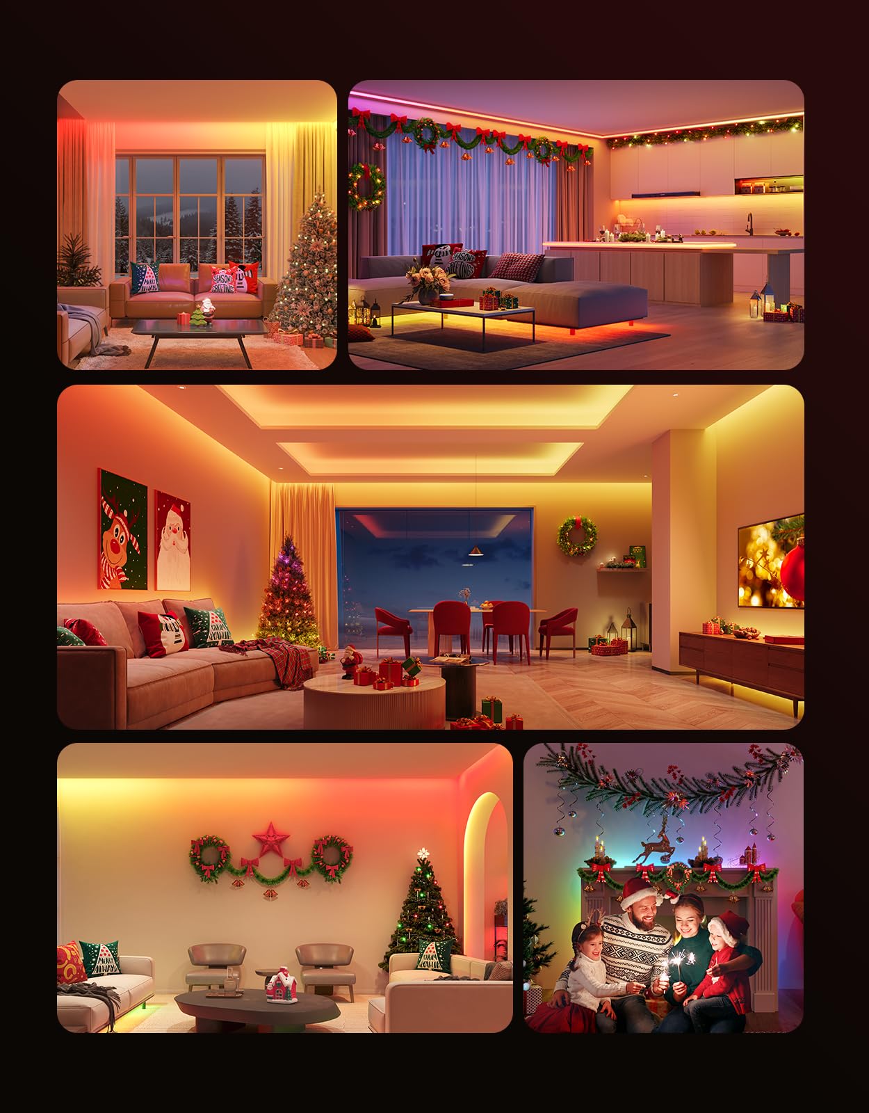 Govee Rgbic Led Strip Lights, 16.4Ft Bluetooth Color Changing, Music Sync, App Control, Plastic, Model H6125