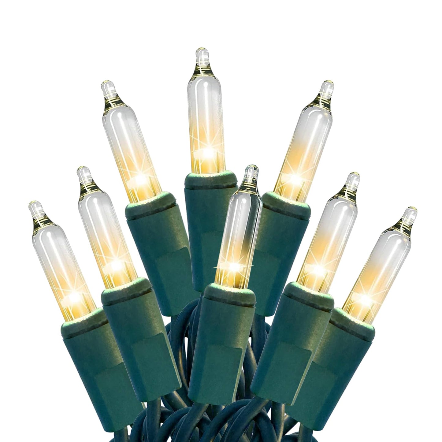 Hishiny Christmas Lights 100 Count Clear Christmas Tree Lights String With Green Wire For Outdoor Indoor Christmas Decorations Wedding Decorations Valentines Day Decor Ul Certified (21Feet)