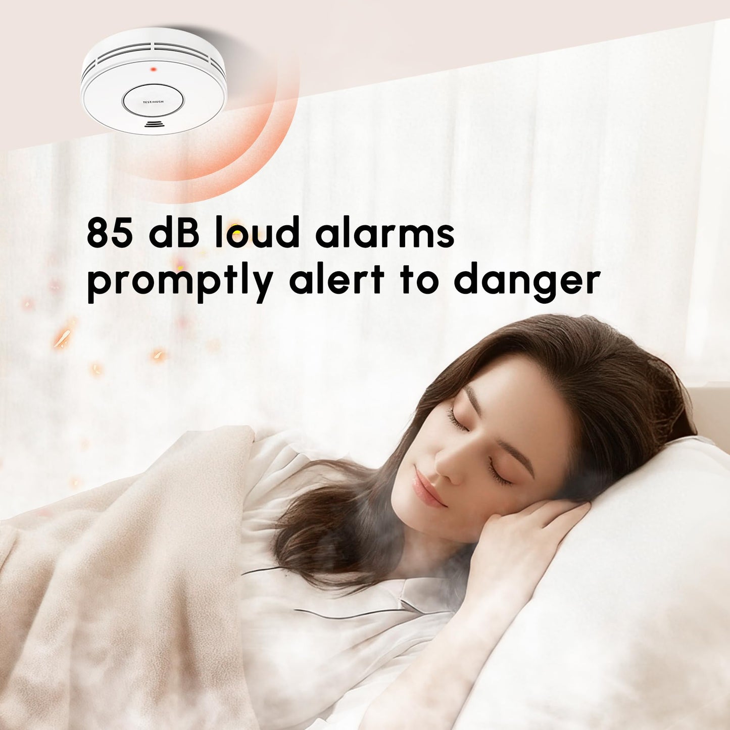 KARUOTOP Smoke and Carbon Monoxide Detector Alarm 2 Pack, 10-Year Battery Fire Alarm CO Detector with Large Test/Silence Button, Easy Adhesive or Screw Mount