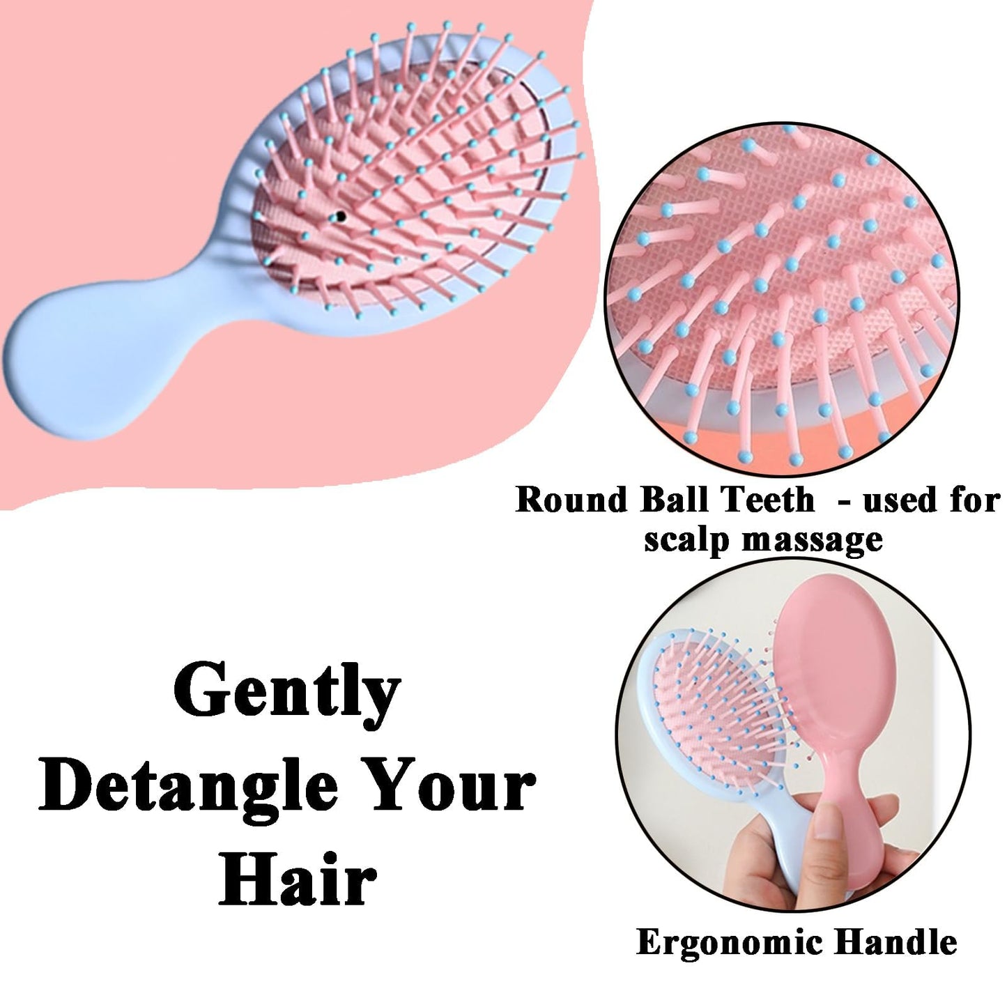 12 Pack Mini Hair Brush Bulk, Wet Hair Brush for Travel, Mini Brush for Most Hair Types, Travel Brushes, Bridesmaid Gifts