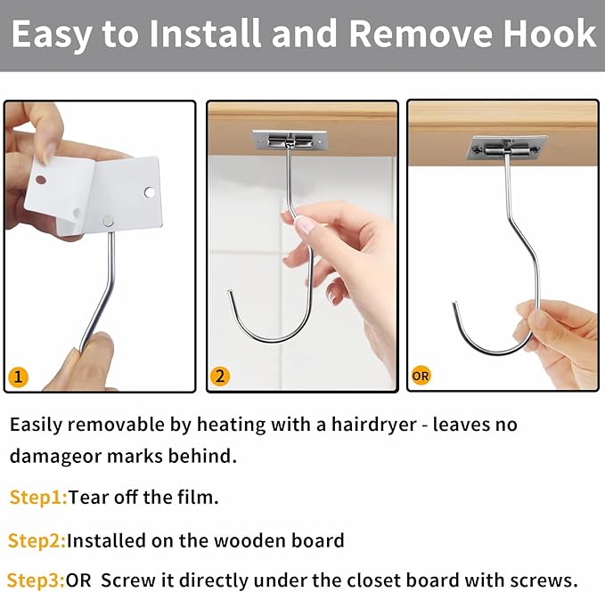 Self-Adhesive Banana Hooks, Foldable Magnetic Hanger Under Cabinet, Sturdy Metal Banana Holder for Kitchen, Space-Saving Design to Keep Bananas Fresh 1 Pieces Silver