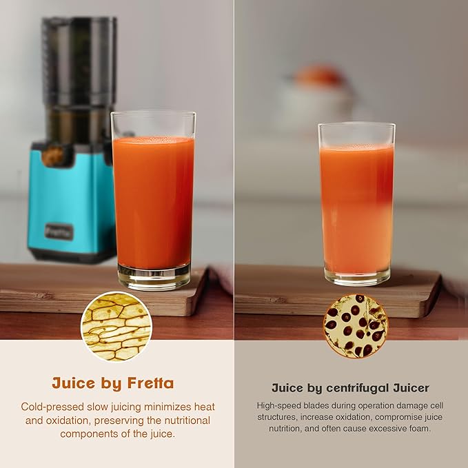 Fretta Juicer Machine, 5.3'' Wide Feed Chute Juicer Machines