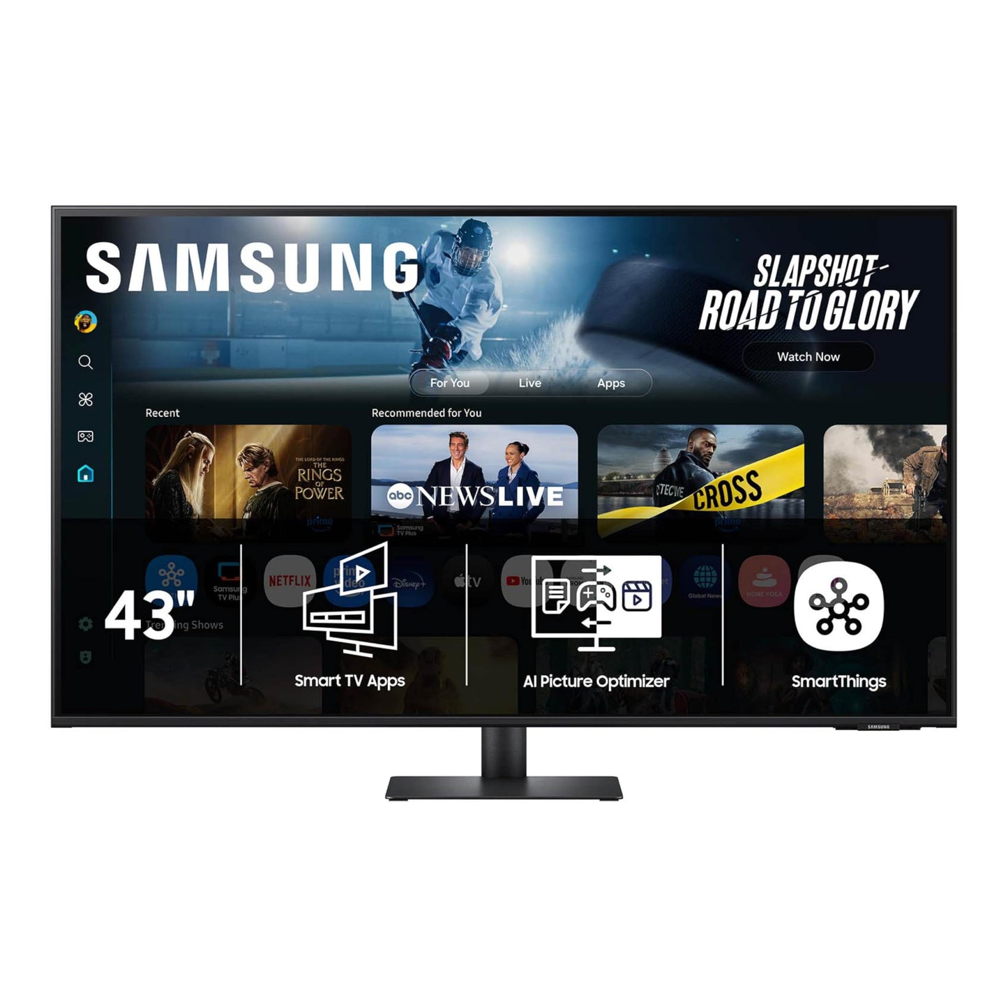 Samsung 43    Smart Monitor M7 (M70F) 4K UHD Display, Samsung Vision AI, Smart TV Apps, Gaming Hub, USB-C, HDMI and USB-A, Black