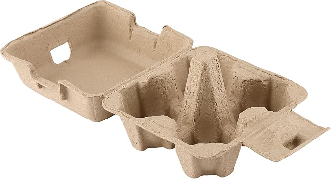 40 Pack Empty Egg Cartons Bulk, 4 Count Pulp Fiber Egg Tray Holder Eggs Storage Containers for Family, Farm,Market