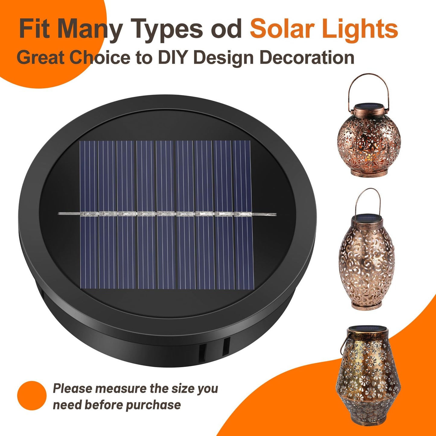HELESIN Solar Light Parts, 2 Pack Waterproof Inserts, 3.35in Deep Warmwhite Plastic for Lanterns