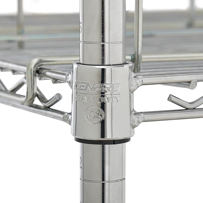 Commercial 24" x 24" Chrome Wire Shelf Kit with 6 Wire Can Racks (28W-669)