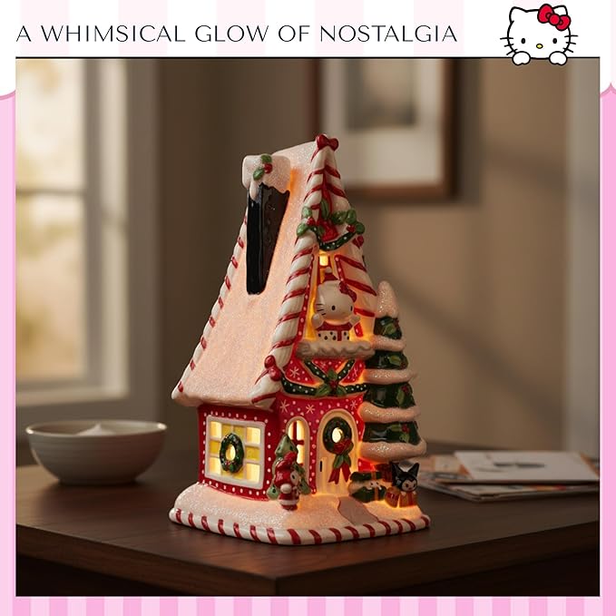 Hello Kitty and Friends Holiday Christmas Candle House, 5.5" L x 5.75" W x 10" H Created by Blue Sky Clayworks