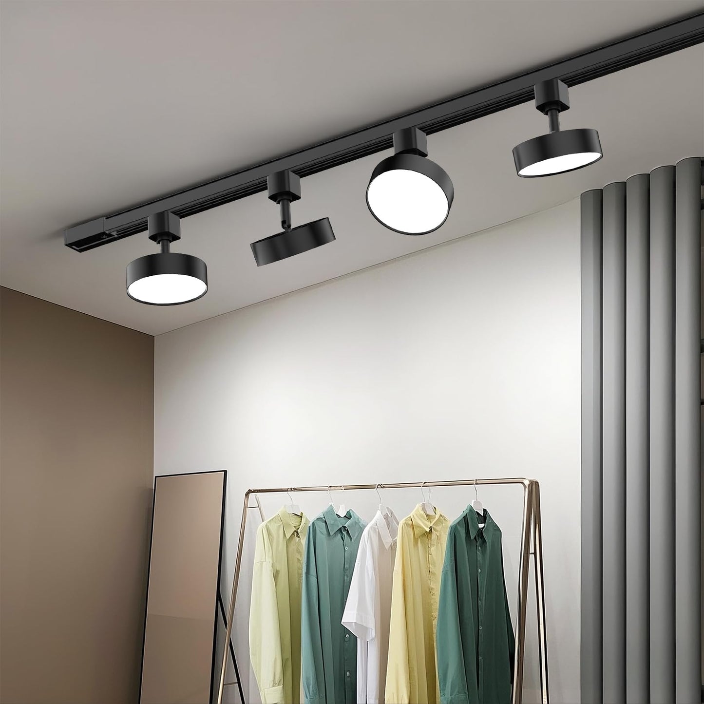 Tuyubee Diffuse Led Track Lighting Heads H Type Track Light Heads Dimmable Kitchen Track Lighting Fixtures Ceiling  Compatible With H Track Rails - Flicker Free Cri90+ 3000K 12W 1000Lm  4 Pack Black
