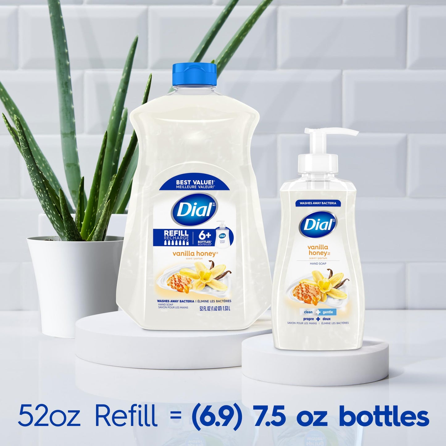 Dial Liquid Hand Soap Refill, Vanilla Honey, 52 fl oz (Pack of 3)