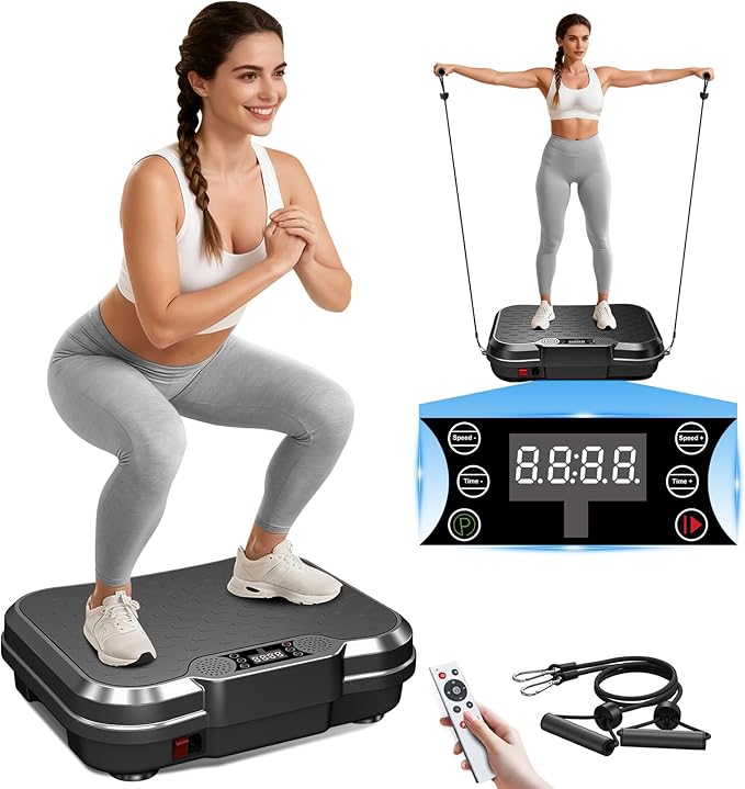 AoraPulse Vibration Plate Exercise Machine, Vibration Plate for Lymphatic Drainage Weight Loss, 400 Lbs Capacity Full Body...