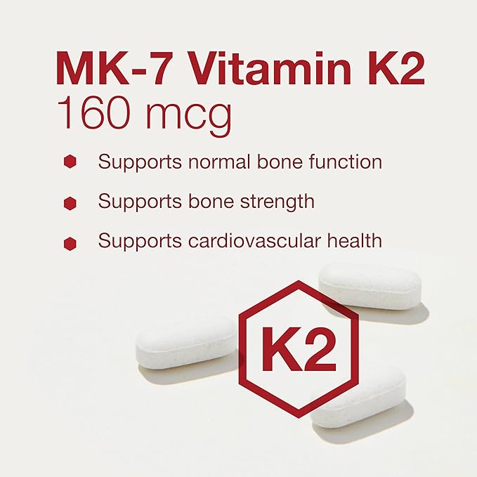 PROTOCOL FOR LIFE BALANCE MK-7 Vitamin K2 160mcg - VIT K Supplement - MK-7 Vitamin K2 Life Balance - Support Bone Health & Vascular Elasticity - Non-GMO & Vegan - 60 Tablets