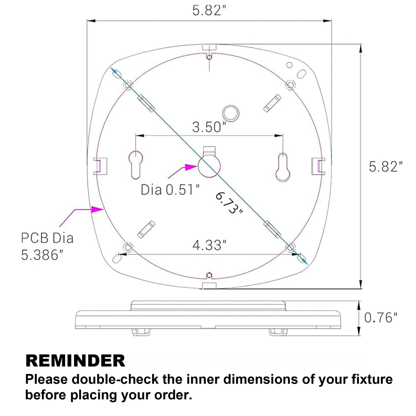 Legental Dimmable LED Light Engine, 5.5in PCB Size, 4000K, 1700LM, Alloy Steel Retrofit Kit for Ceiling Light, Ceiling Fan, Pendant