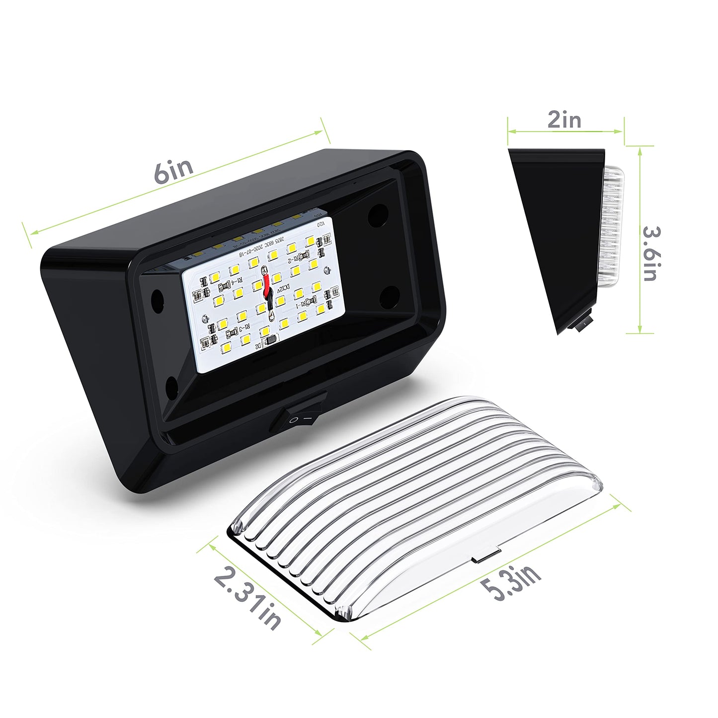 Leisure Led Rv Exterior Porch Light - 12V, 280 Lumen, Black Base, Clear & Amber Lens, 1-Pack, Model 10