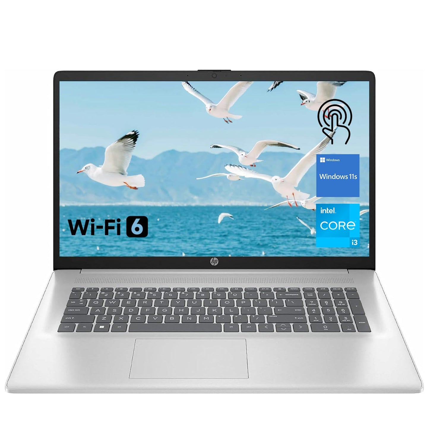 Hp Premium 17.3 Touchscreen Laptop, 8-Cores Intel Core I3-N305, 8Gb Ram, 128Gb Emmc + 512Gb Ssd, Webcam, Hdmi, Wi-Fi 6, Windows