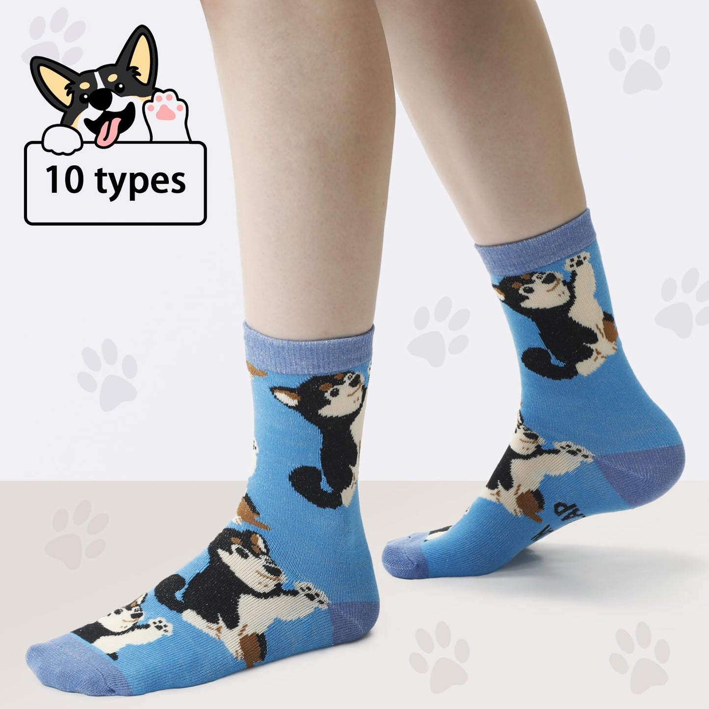 Panitay 20 Pairs Dog Socks Bulk Women Funny Novelty Pattern Socks for Dog Lovers for Mother Day Christmas Holiday Gifts