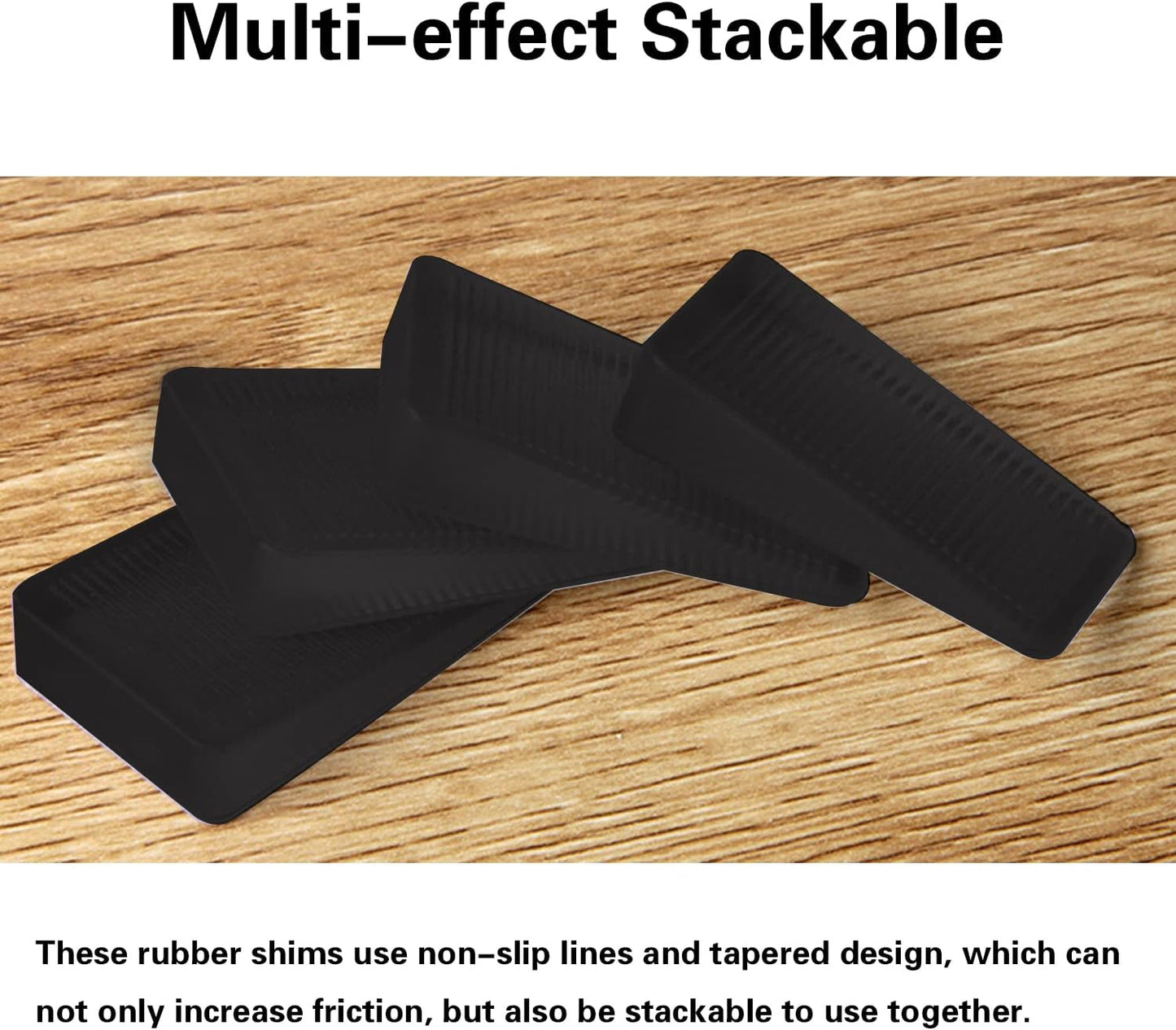 8 Pcs Black Shims, Shims for Leveling Furniture, Trimmable Hard Wedges Table Shims, Plastic Wedge Toilet Shim, Furniture Leveler Wedges, Rubber Texture, Perfect for Level Uneven Doors, Floors