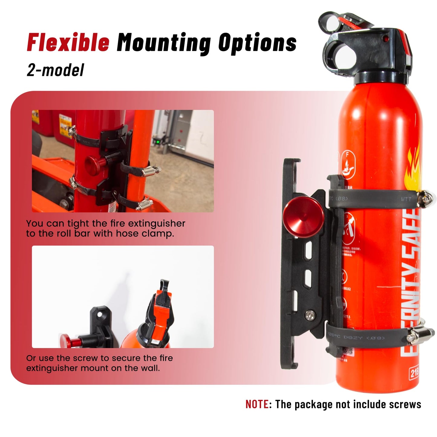 Quick Release Fire Extinguisher Mounts - 2-Pack Car Fire Extinguisher Holder Brackets Compatible with Jeep Wrangler JT, TJ, JL, JKU, UTV, Polaris RZR, Ranger, Can-Am X3, Yamaha – Corrosion-Resistant
