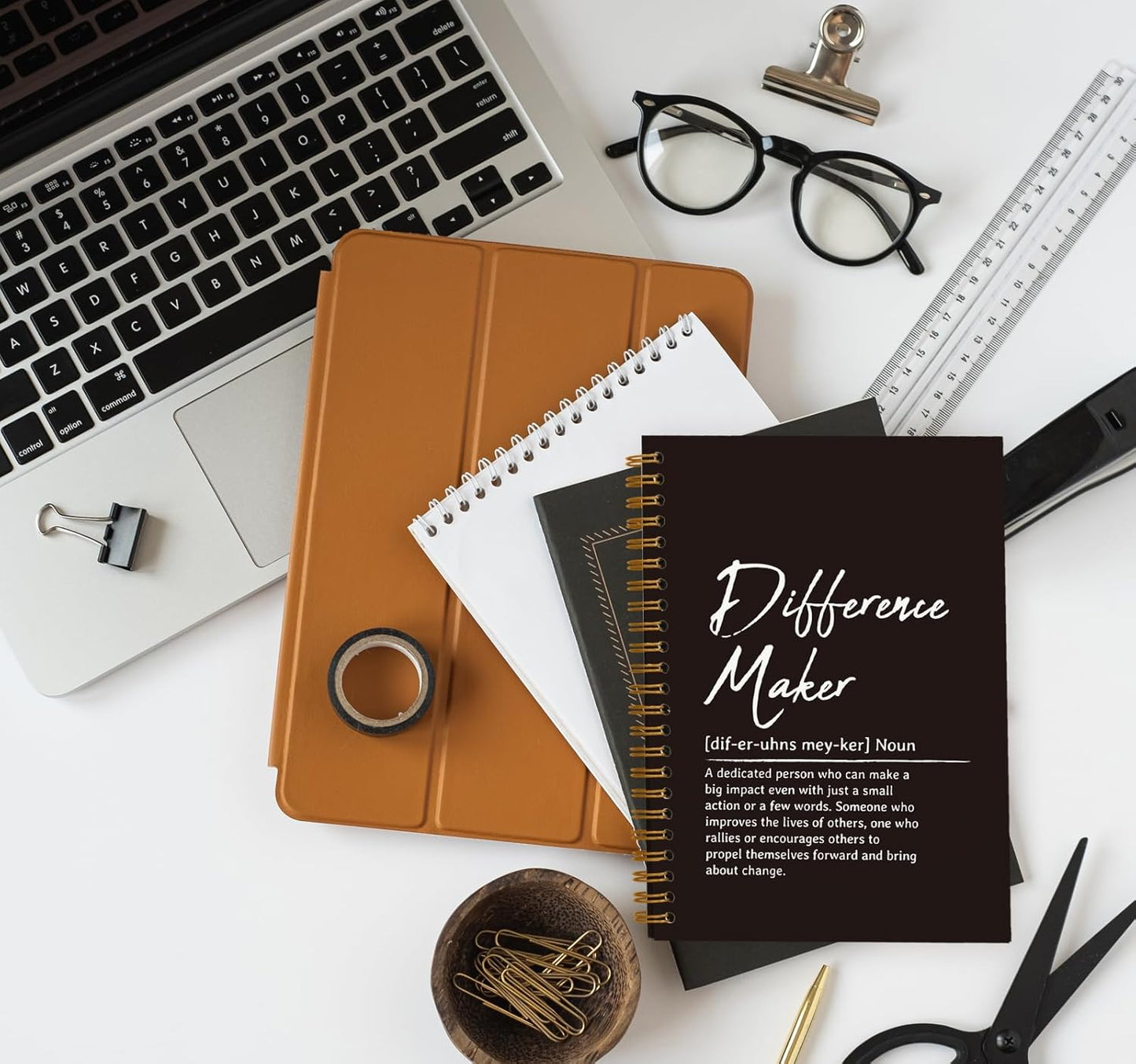 Difference Maker Gift Notebook, Employee Appreciation Gifts, Thank You Gifts for Women Men Principal Boss Mentor Teacher, Farewell Goodbye Retirement Gifts for Coworkers, Motivational Leadership Gifts Spiral Notebook 5.5 x 8.3