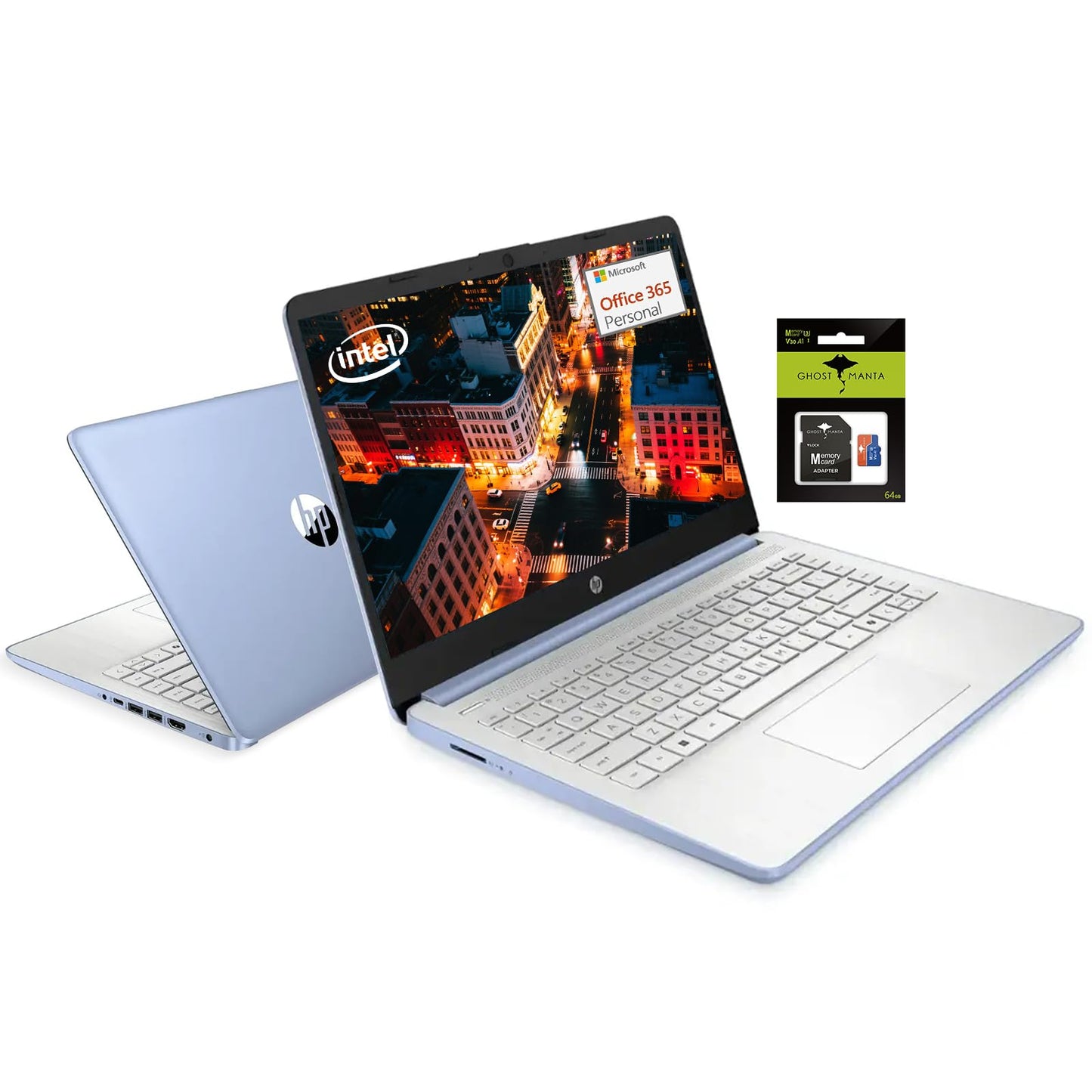 Hp 14 Student-Laptop, Intel Processor N150(Up To 3.6Ghz) 8Gb Ram 192Gb Storage(128Gb Ufc + 64Gb Ghost Manta Sd Card) Computer Wi