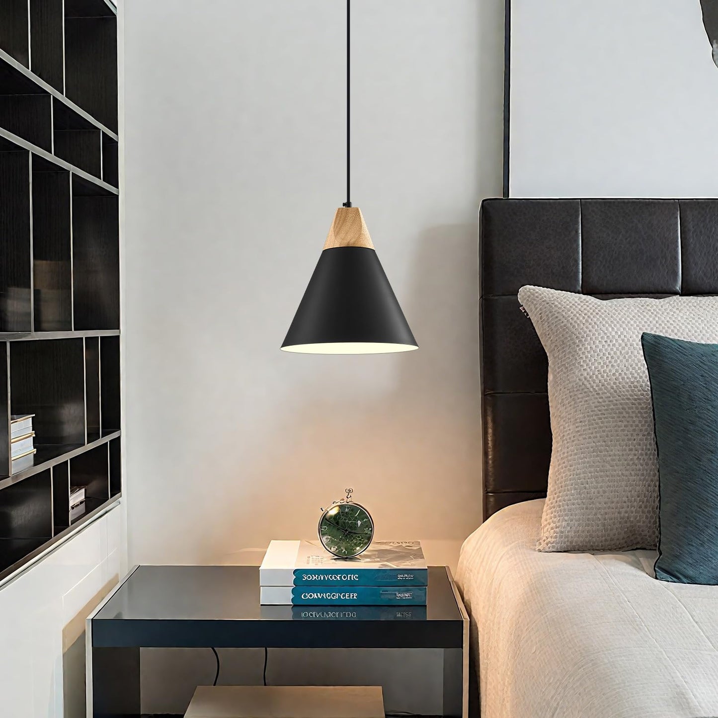 Sesiment Modern Pendant Lights  3 Packs 9.4Inch Black Pendant Light  Kitchen Pendant Lights  Farmhouse Pendant Light For Kitchen  Living Room  Bar  Bedroom  Office