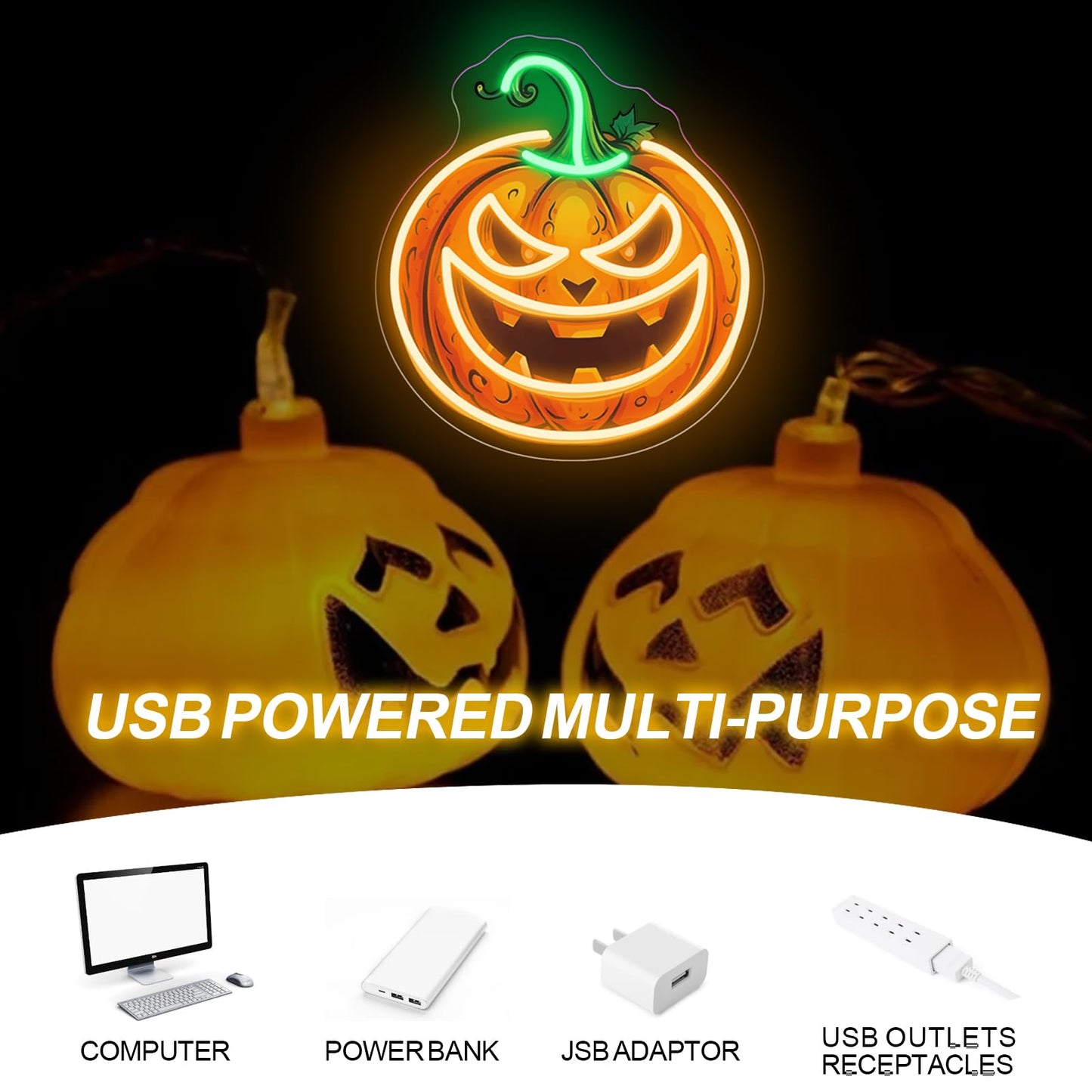 Pumpkin Neon Sign Halloween Pumpkin Led Light  Halloween Party Decor  Home Decor  Pumpkin Decor Personalized Gifts  13.8X12.6