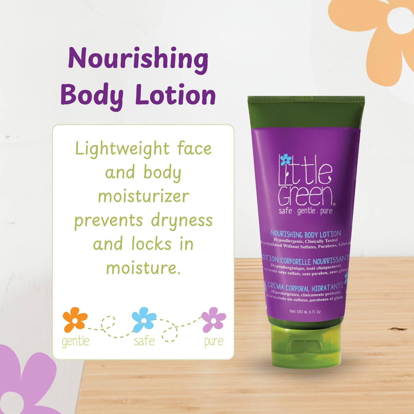 Little Green Kids Bathtime Essentials Kit, Hair & Body Wash, 8 oz. and Kids Body Lotion, 6 oz.