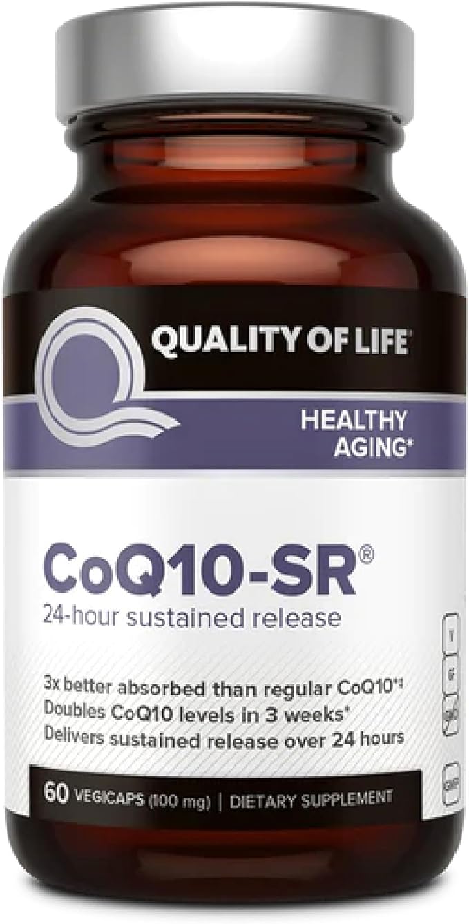 Powerful CoQ10 Supplement–Sustained Released MicroActive CoQ10 for Enhanced Absorption – 100mg of CoQ10 Per Capsule Supports Immune, Energy –60 Vegetable Capsules