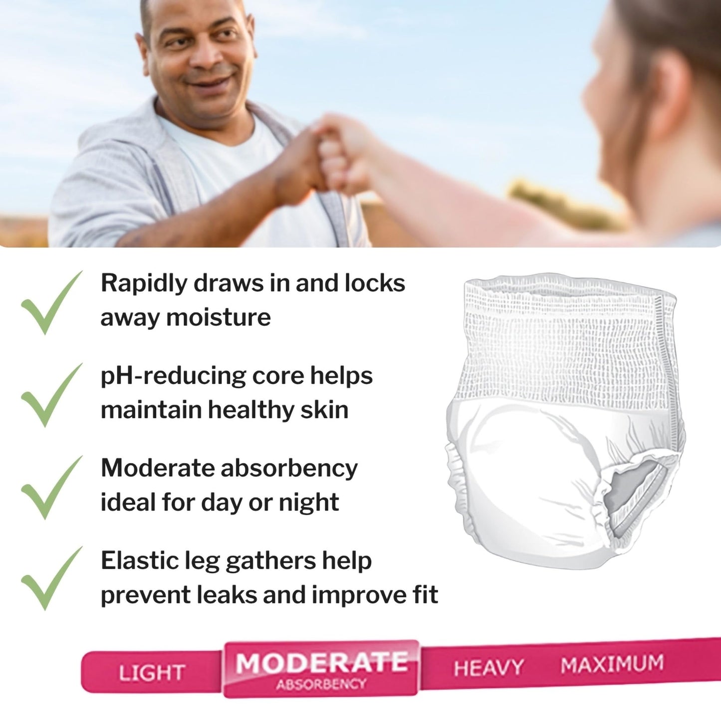 McKesson Super Adult Incontinence Underwear, Pull-On Style, Breathable, White (Large, 72, Count)