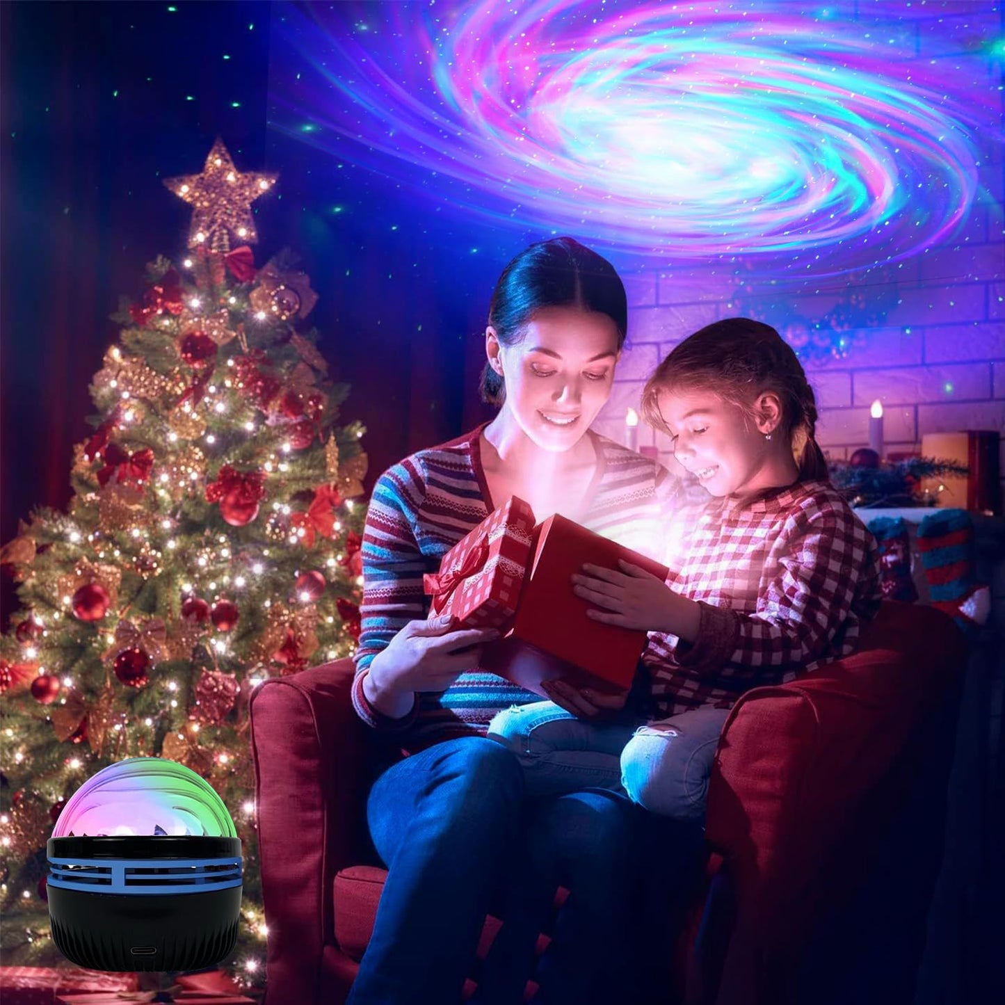 Maxrock Galaxy Projector Black Hole Projector With Remote Control For mature-themeds Bedroom Decoration  Party  Nebula Lamp Night Light For Kid Gifts