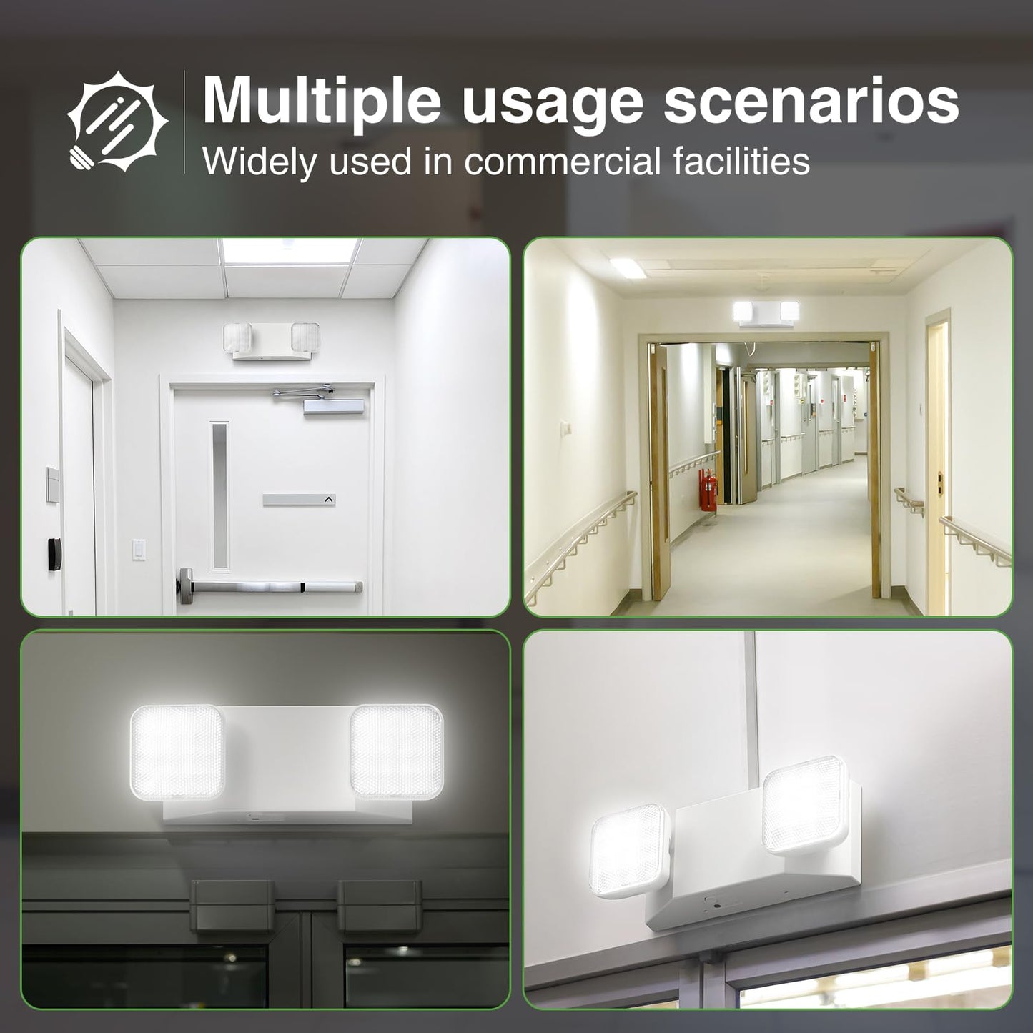 Freelicht 10 Pack Led Emergency Lights For Business  With Battery Backup  Two Head Adjustable Led Emergency Square Lighting  Ul 924 Certified