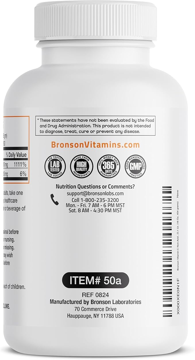 Non Acidic Vitamin C Powder Sodium Ascorbate Non GMO Soluble Fine Crystals - Healthy Immune System, Antioxidant and Cell Protection - 1 Pound (16 Oz, 454 Grams)