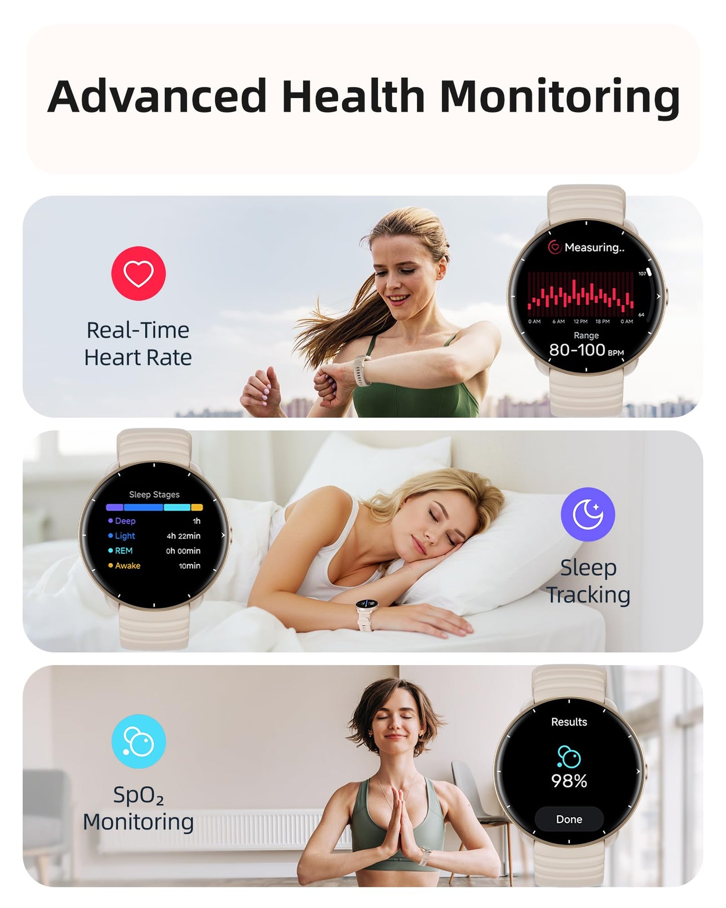 Parsonver Swimming Smart Watch, 5ATM Waterproof for Pool & Open Water, Built-in GPS & Compass, AMOLED Fitness Tracker with 100+ Sports Modes, Heart Rate & Sleep Monitor, AI Swim Analysis, French Grey