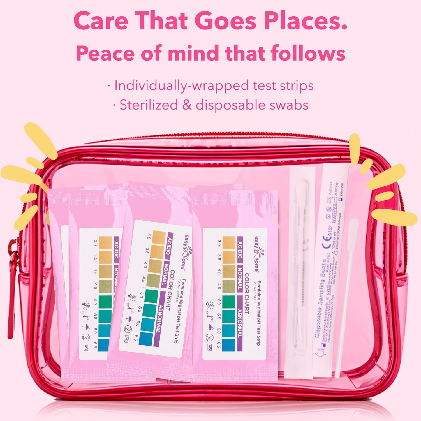 Easy@Home Vaginal pH Test -10 Strips | BV Test Kit at Home for Women | Yeast Infection Test + pH Balance for Women