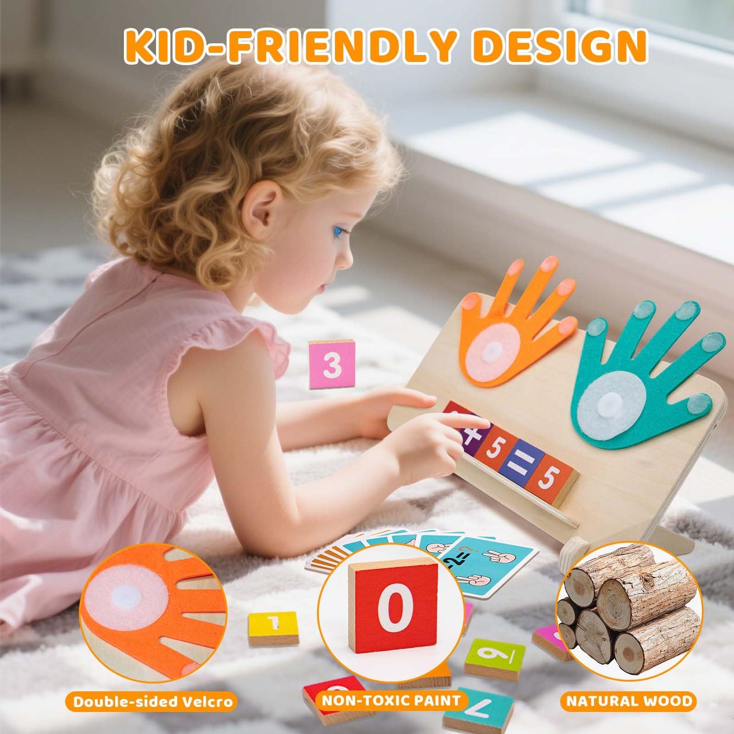 RE:BLEU Montessori Toys for 3 Year Old – Educational Math Learning Toys for Kids 3-5, Number Blocks for Preschool & Kindergarten, Math Manipulatives for Toddlers, Preschool Learning Activities