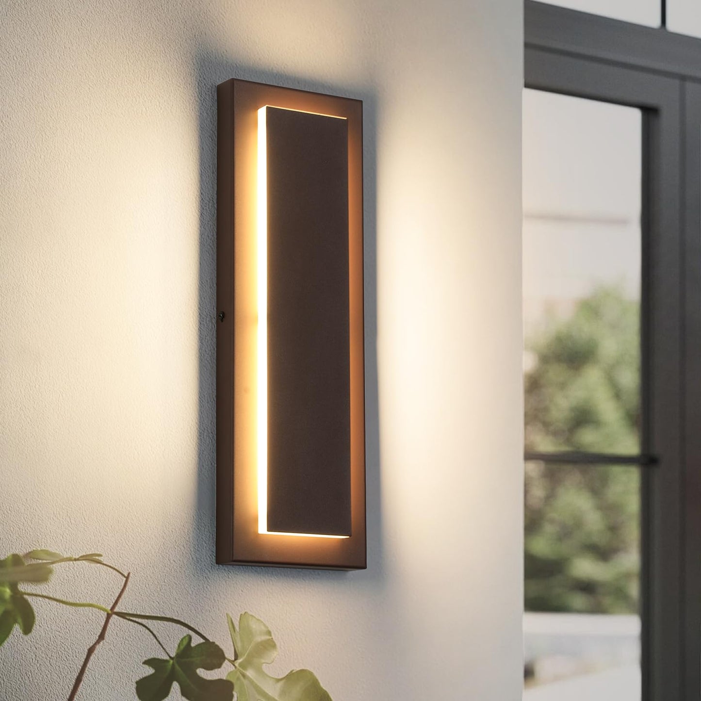 Zsmaiku 15.7 Brown Modern Outdoor Wall Light, Waterproof Led Sconce, Model Mk-108-400Whz-1, Ideal For Porch And Patio