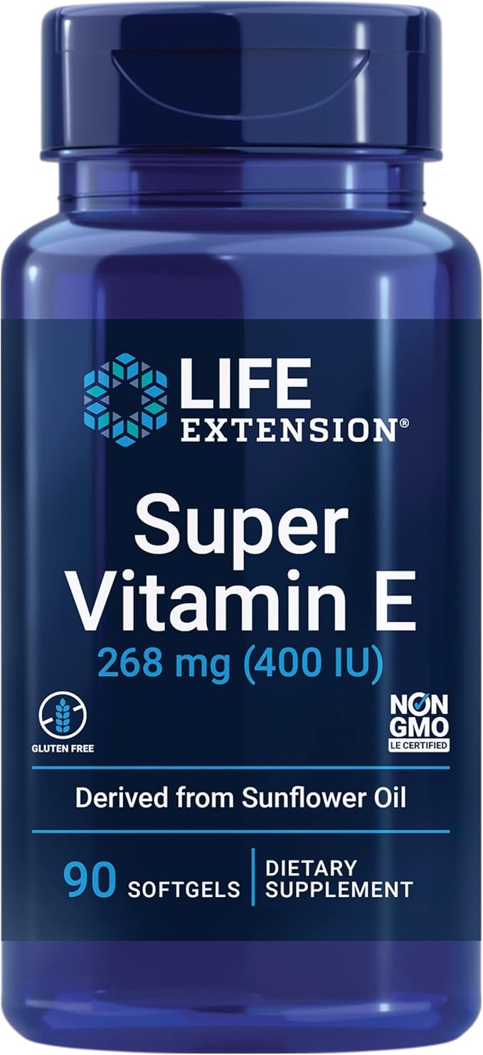 Life Extension 268mg Super Vitamin E & 5000IU Vitamin D3 - Heart, Brain & Immune Support