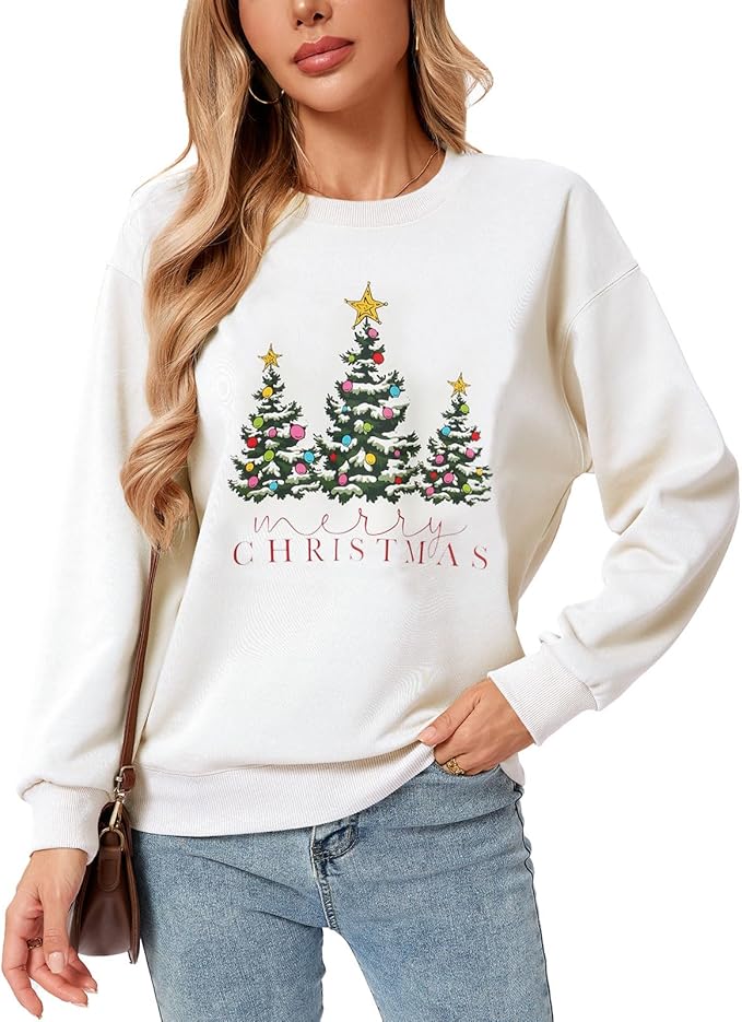 Drvitor Womens USA Sweatshirt, Long Sleeve Crewneck Pullover with American Flag & Stripes Star Print - Casual Top