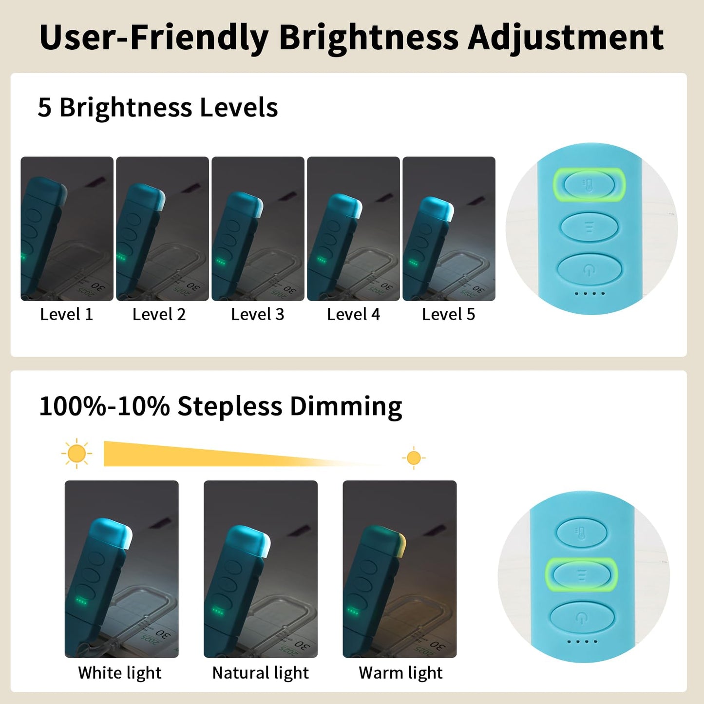 24 Led Rechargeable Book Light For Reading In Bed-Eye Caring 3 Color Temperatures 80 Hrs Runtime Lightweight Clip-On Lamp  Perfect For Kids  Book Lovers  And Student Gift (Blue  Clip On)