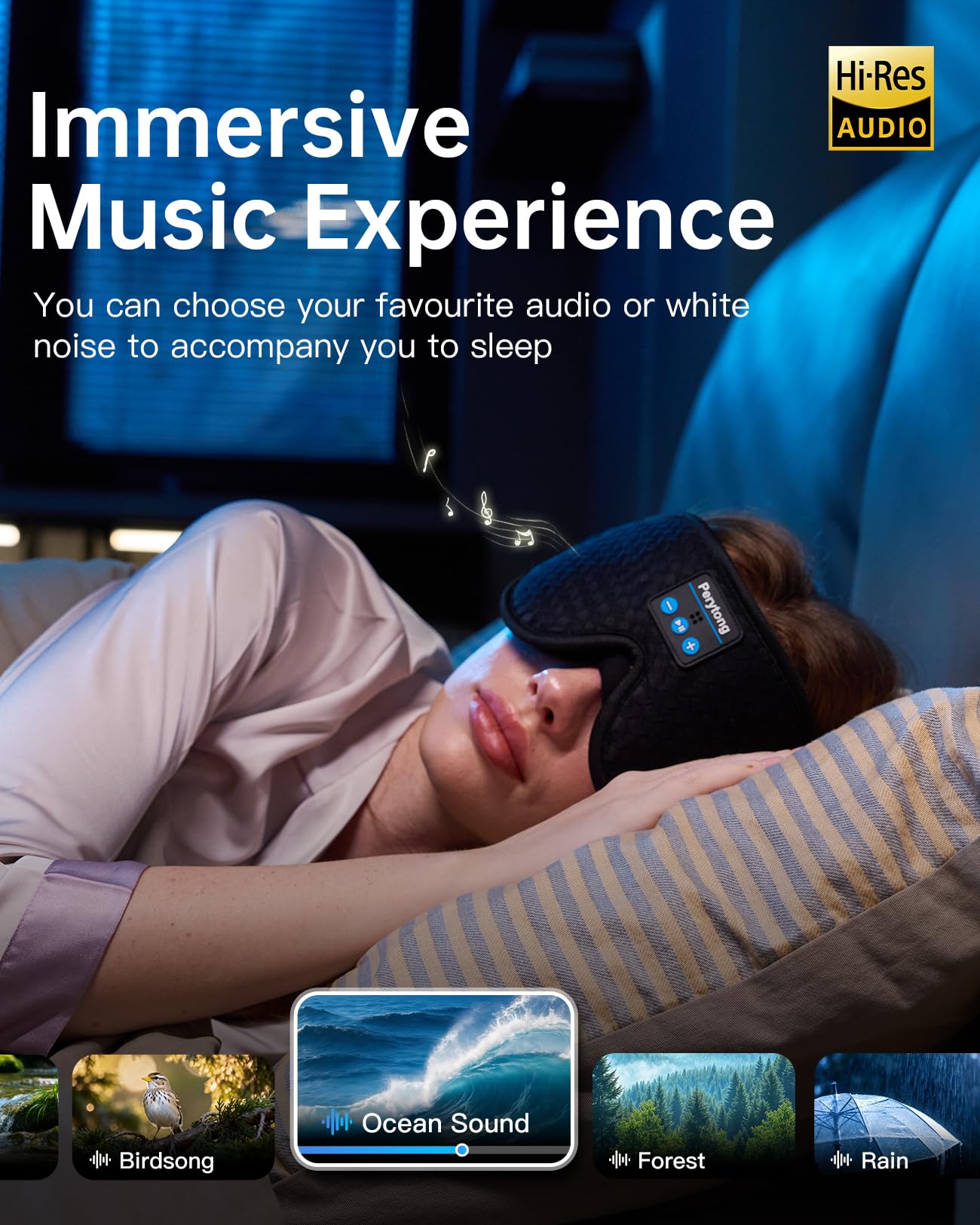 2-Pack Sleep Headphones Bluetooth 3D Sleep Mask & Wireless Headband Headphone with Ultra-Thin Speakers, Sleeping Headphones for Side Sleepers, Running, Workout, Insomniac, Travel, Gifts, Meditation