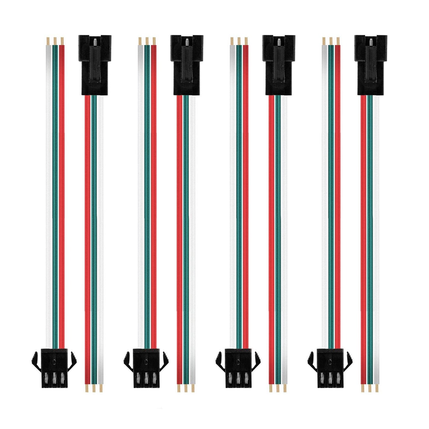 BTF-LIGHTING JST SM 3 Pin Connectors for WS2812B LED Strips, Copper, 15cm, 22AWG, 3PIN-SM