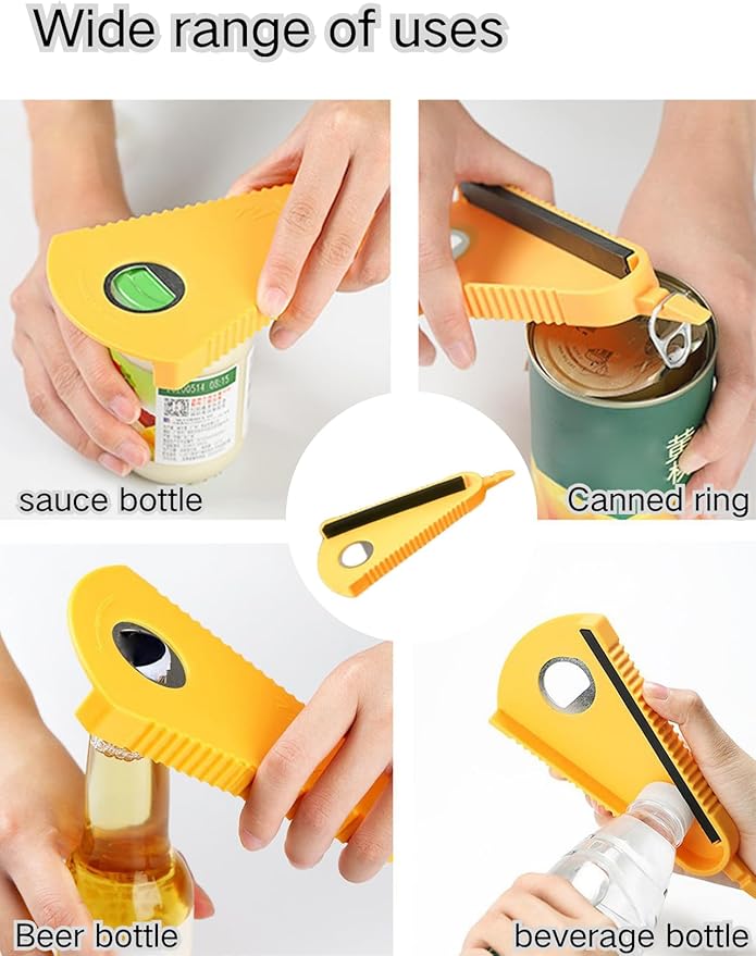 Jar Opener for Weak Hands, Bottle Can Opener Multipurpose Tool for Effortless Lid Removal Lightweight Plastic Design for Seniors & Outdoor Use, Cap Opens Dia 1.18 to 2.76in Lid