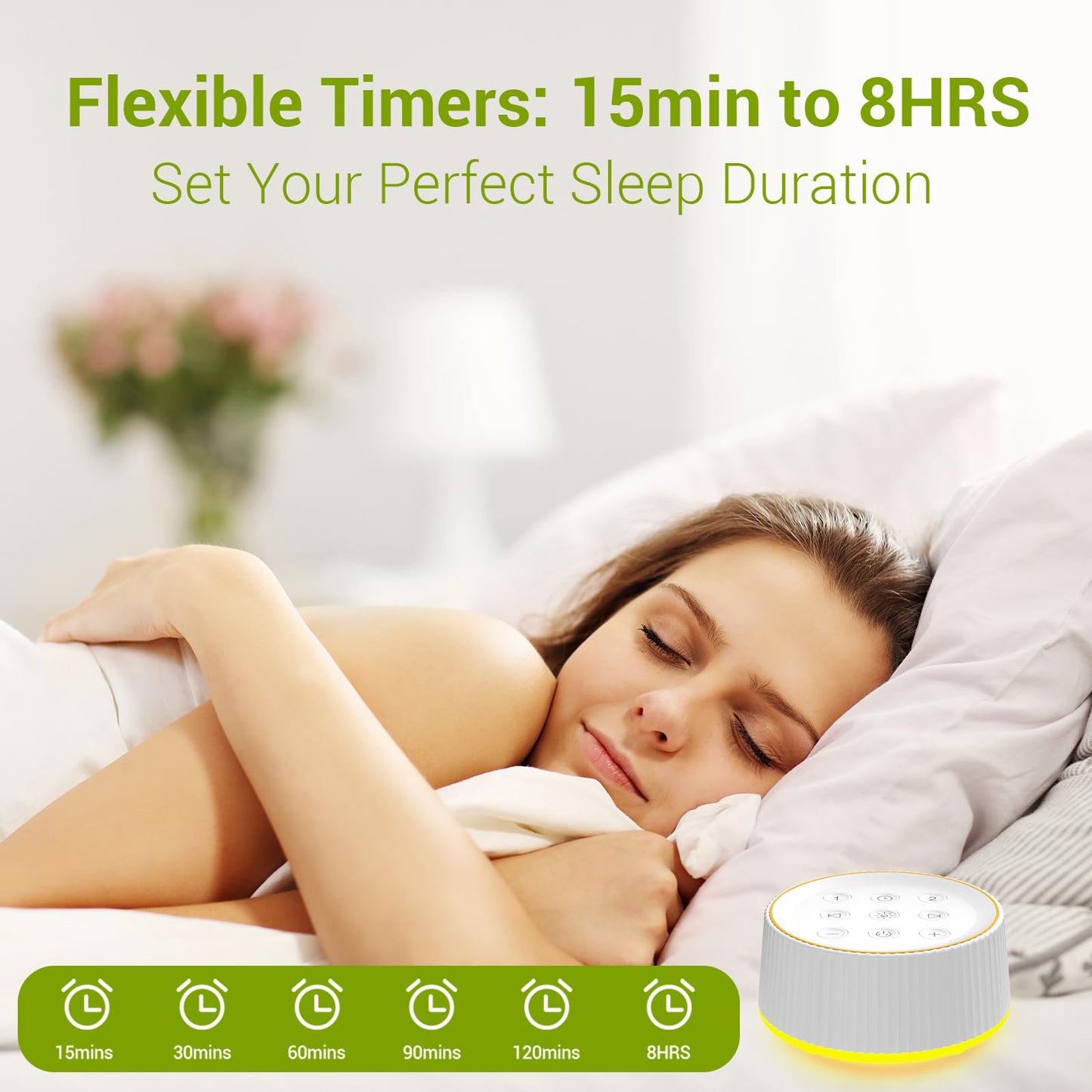 BGOVERSS Sound Machine with 26 Soothing Sounds, 10 Colors Night Light White Noise Machine for Adults Baby Kids Sleep Machines Function, Volume Levels 6 Timers for Home Office Travel