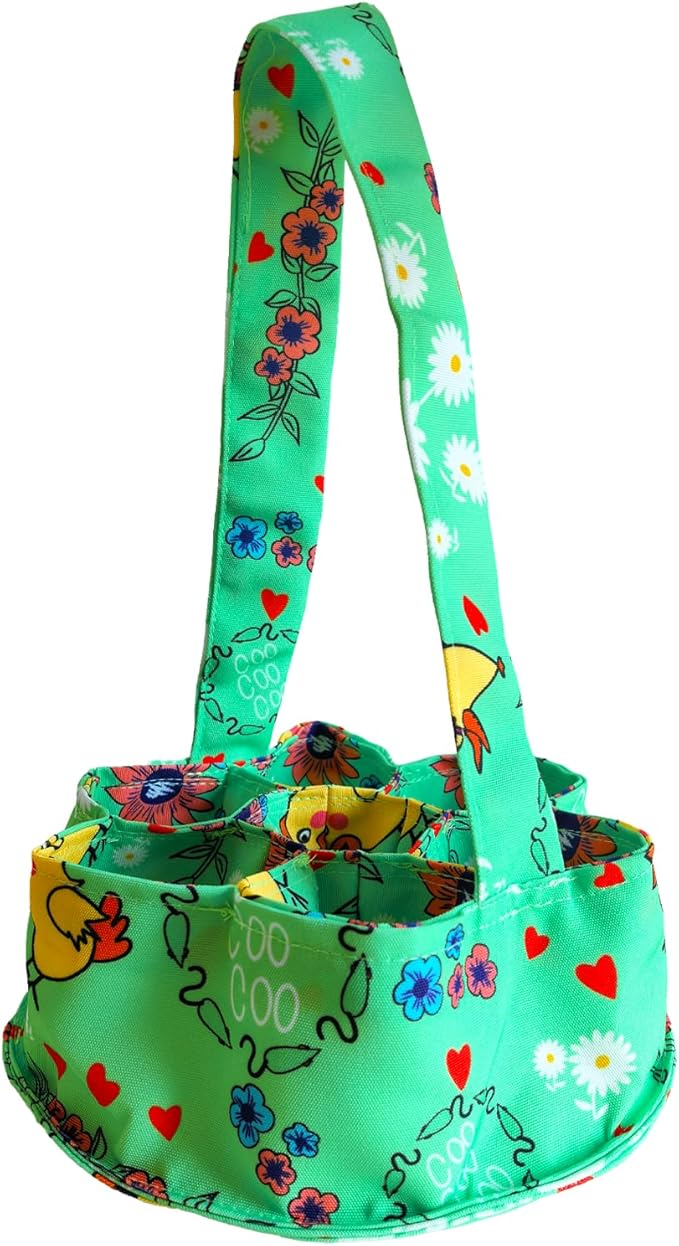 Large Egg Collecting Basket - UKJENT Chicken Egg Gathering Basket Machine Washable, Hold Different Size Eggs Collection Carrier Bag, Fresh Eggs Collector for Chicken Duck Goose, Farm & Home Use