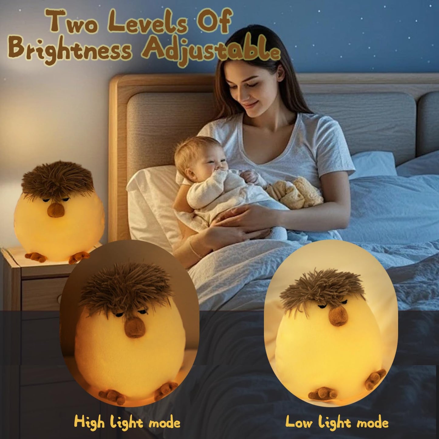 Night Light For Kids 2 Level Dimmable Nursery Nightlight Cute Canary Rechargeable Kids Night Light With Timer  Long Battery Life Touch Lamp For Boys And Girls Gifts Bedroom Decor (Yellow)