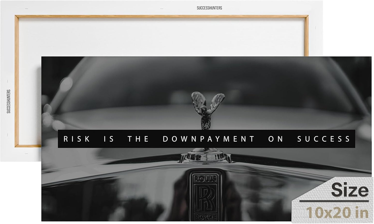 Motivational Wall Art for Office, Super Car Art Canvas, Inspirational Automotive Decor for Rolls Royce Sportscar Lovers, Motivational Wall Decor for Office and Home, Car Poster (20 X 10 in)